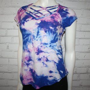 🔮💙💜 Eyeshadow Blouse · Blue & Purple Wash · Size L
